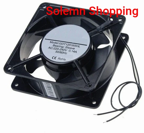 220V AC Power Cooling Fan 4.75" *4.75"1.5" Axial alluminum Black Fan For Networking Rack Server Network Enclosure PC Electric Panel Industrial Control Panel Industrial Machinery and Equipment (4 inch)
